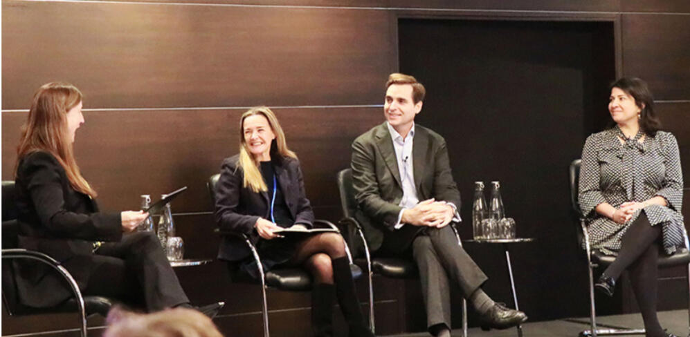 Leading with vision panel discussion with Gabrielle Durisch at Business Insurance's women to watch 2024 event in London.